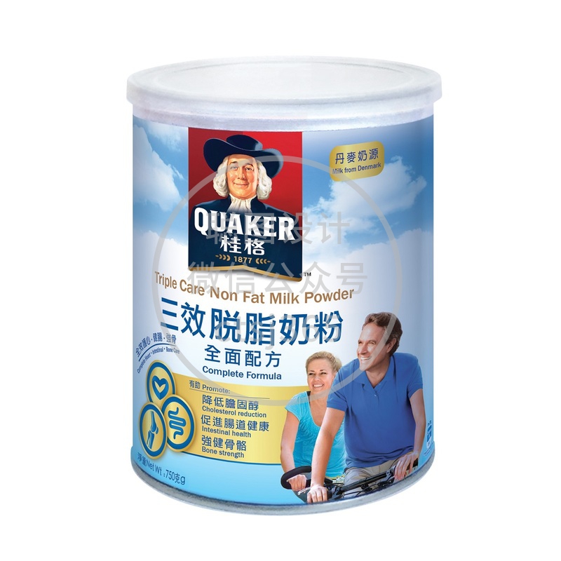 Quaker桂格三效脱脂奶粉 750克 086421