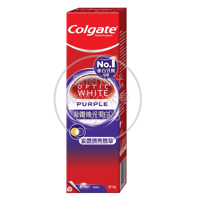 Colgate高露洁光感白紫钻焕光美白牙膏 100克 107797