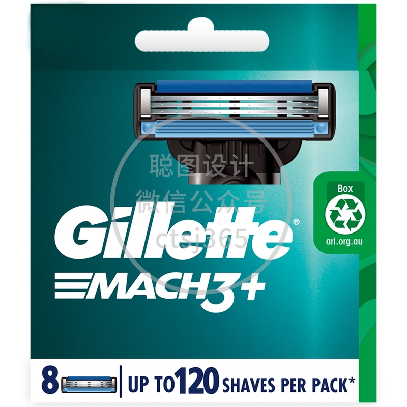 Gillette吉列Mach3锋速3系列剃须刀头 8片 225532