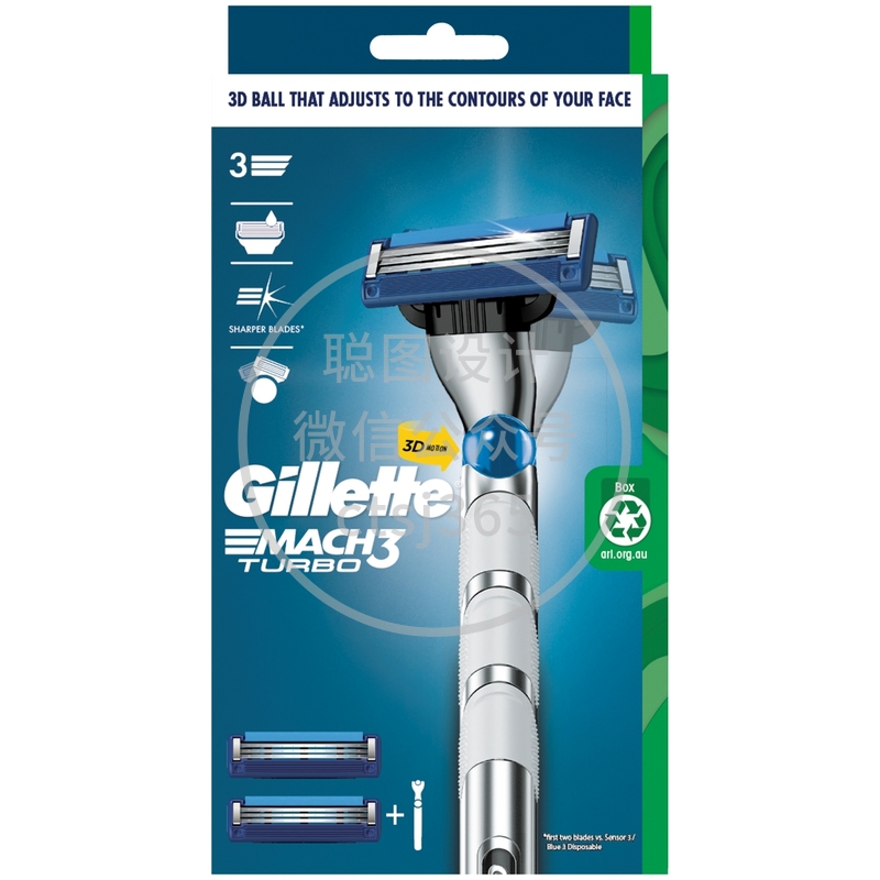 Gillette吉列Mach3锋速3突破系列剃须刀 刀架 1件 + 刀头  2片 227710