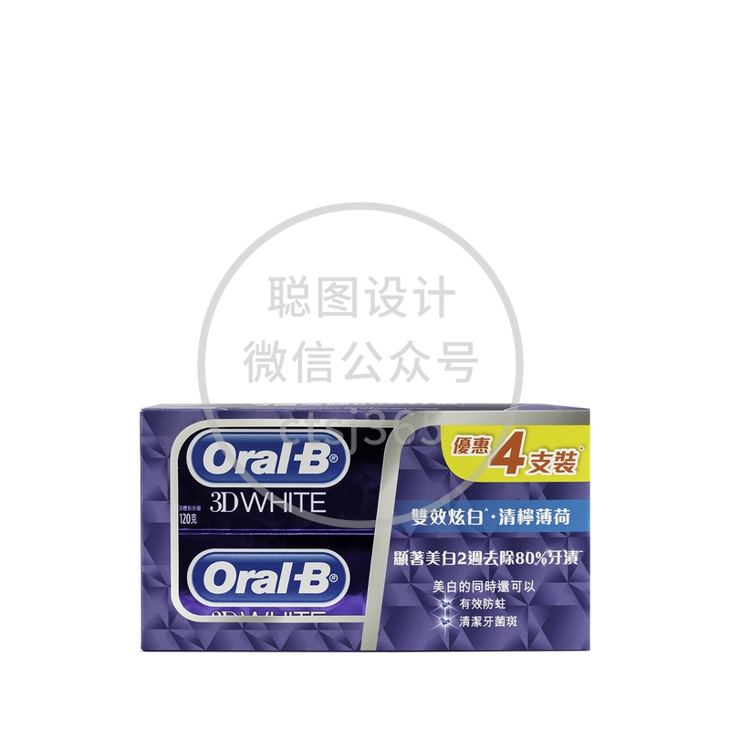 Oral B 3DW 清柠薄荷牙膏120克x4支 509893