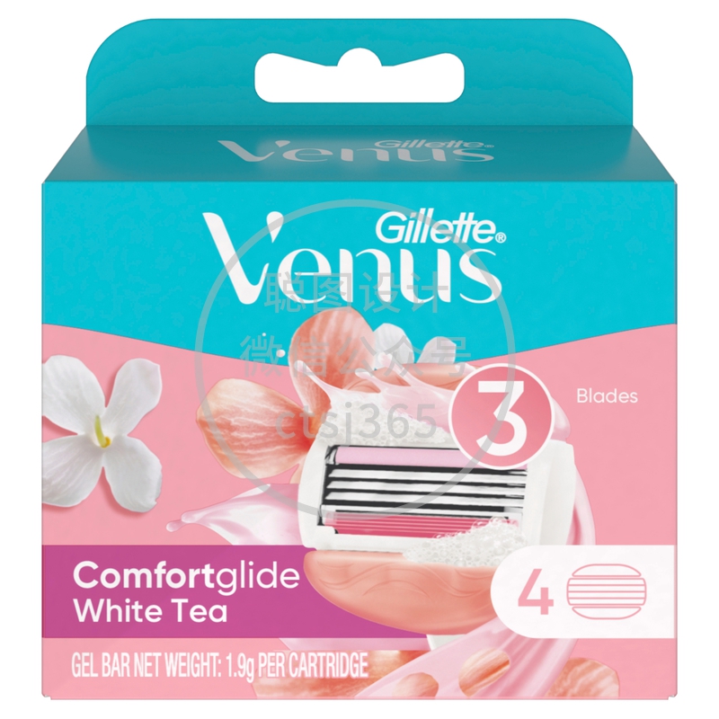 Gillette Venus吉列维纳斯ComfortGlide女士除毛刀头 4片 912279